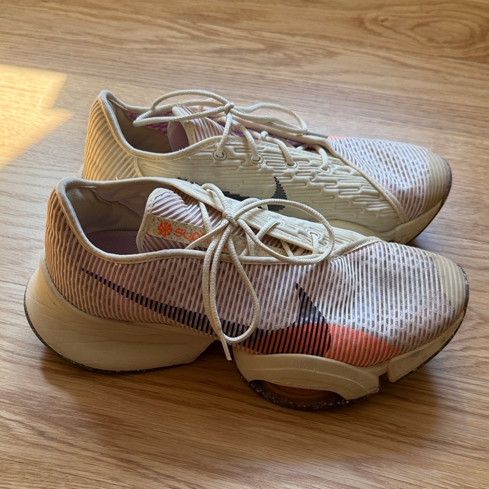 Nike Cream and Orange Running Shoes
